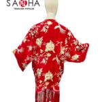 KIMONO BORDADO CORAL CON FLECOS