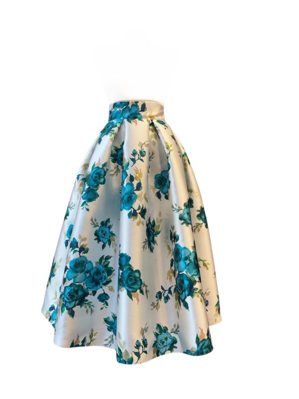 Falda Rosas Azules Mikado