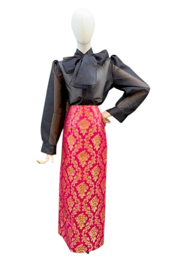 FALDA BROCADA ROSA