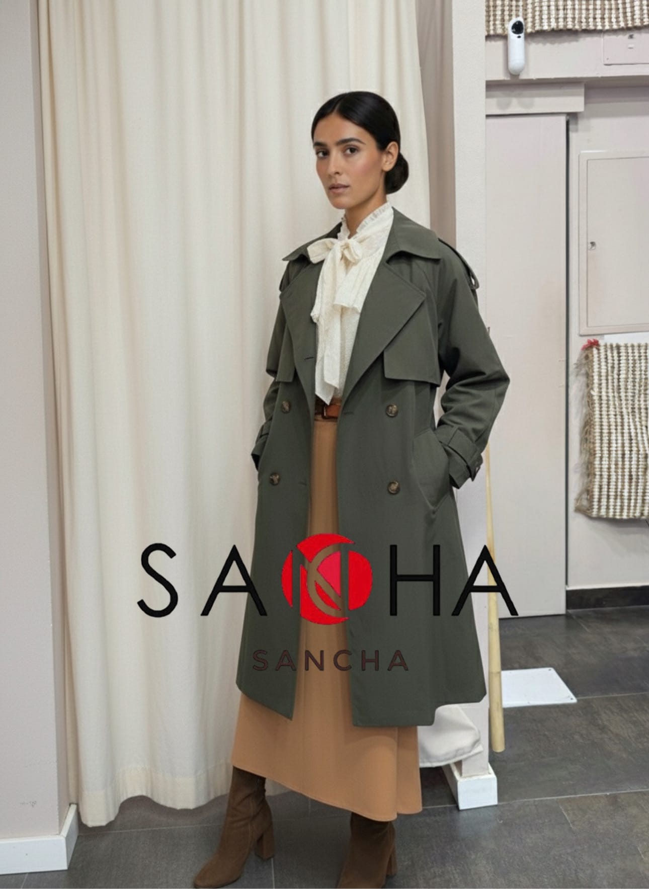 Chaqueta York Verde realizada en Algodón y Poliama