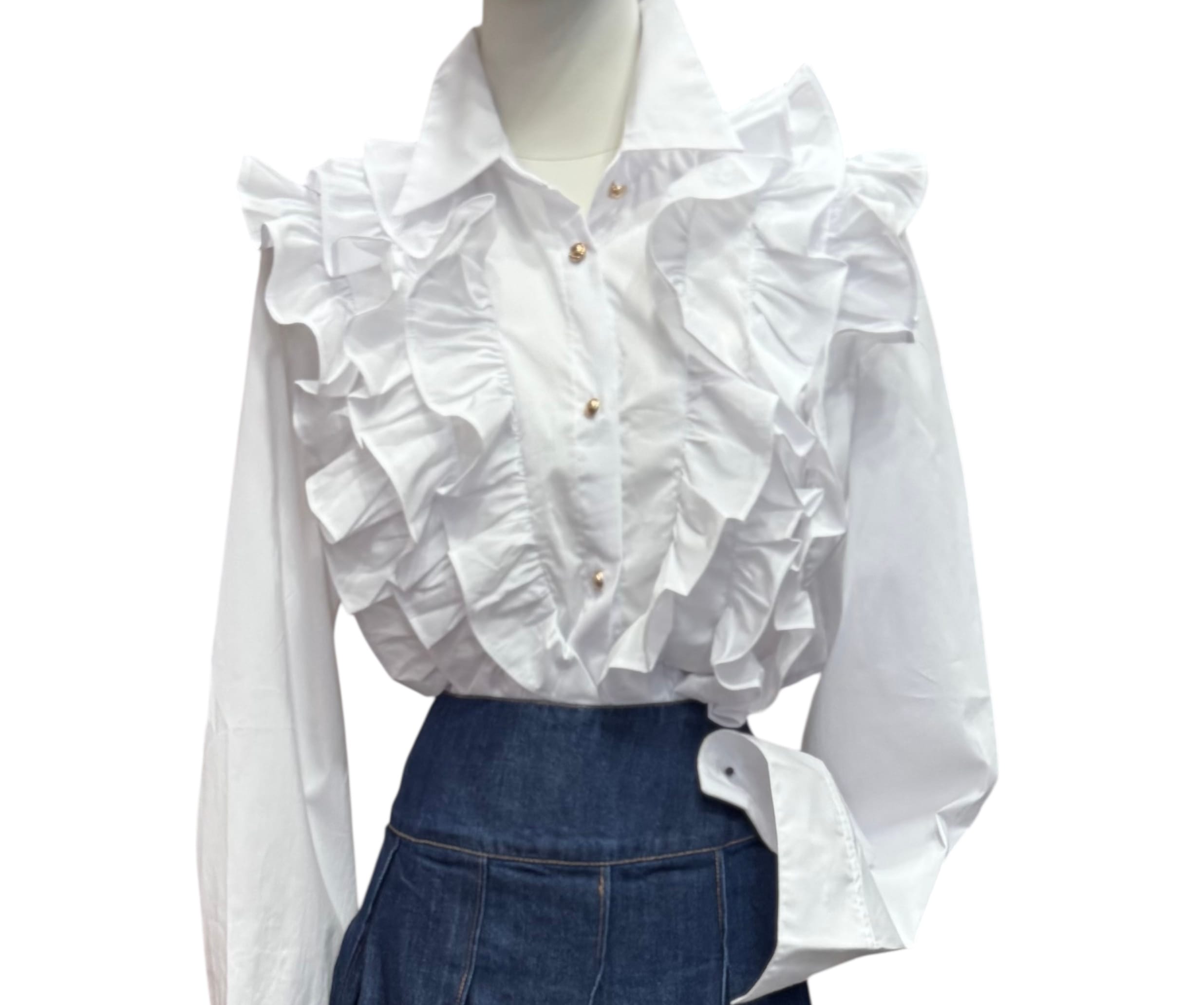 Camisa Volantes Blanca