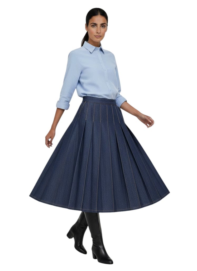 Falda Denim Tablas sancha tradicion popular badajoz moda mujer